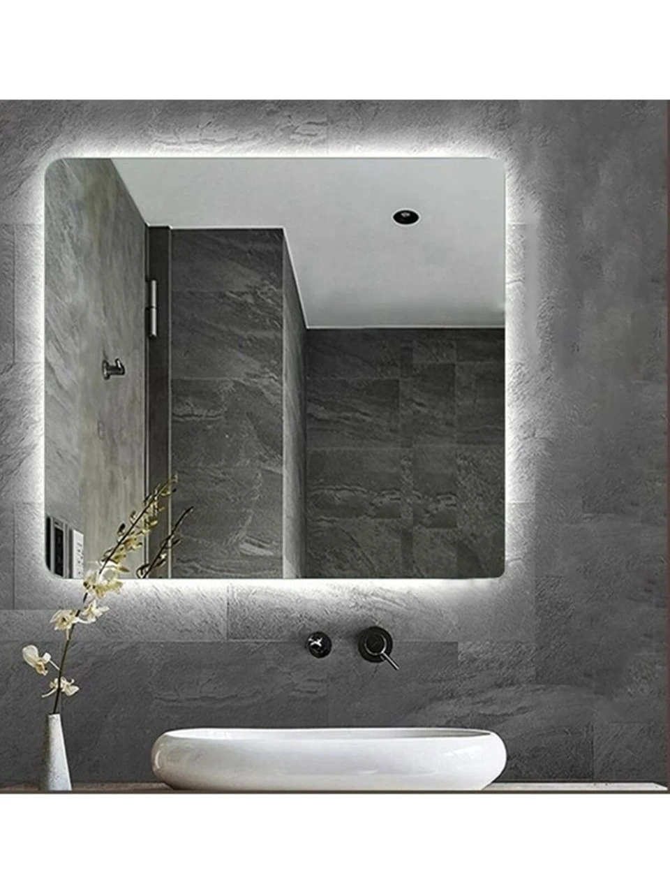 KARE AYNA LEDLİ ÇERÇEVESİZ